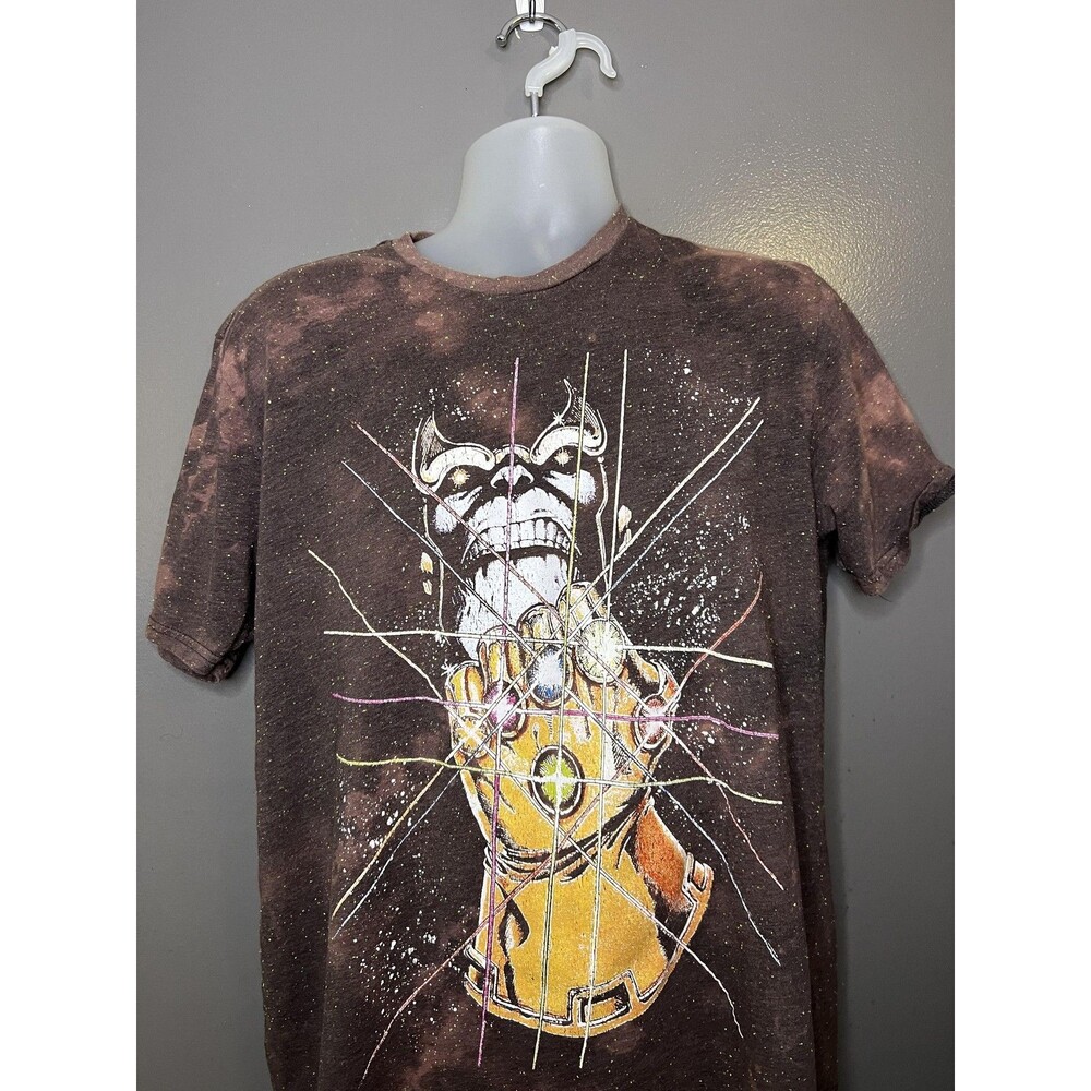 Marvel Thanos Shirt Mens XL Brown Infinity Gauntlet Graphic Tee Villain